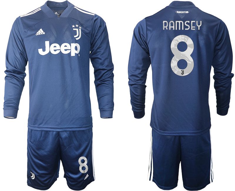 Men 2020-2021 club Juventus away long sleeves #8 blue Soccer Jerseys->juventus jersey->Soccer Club Jersey